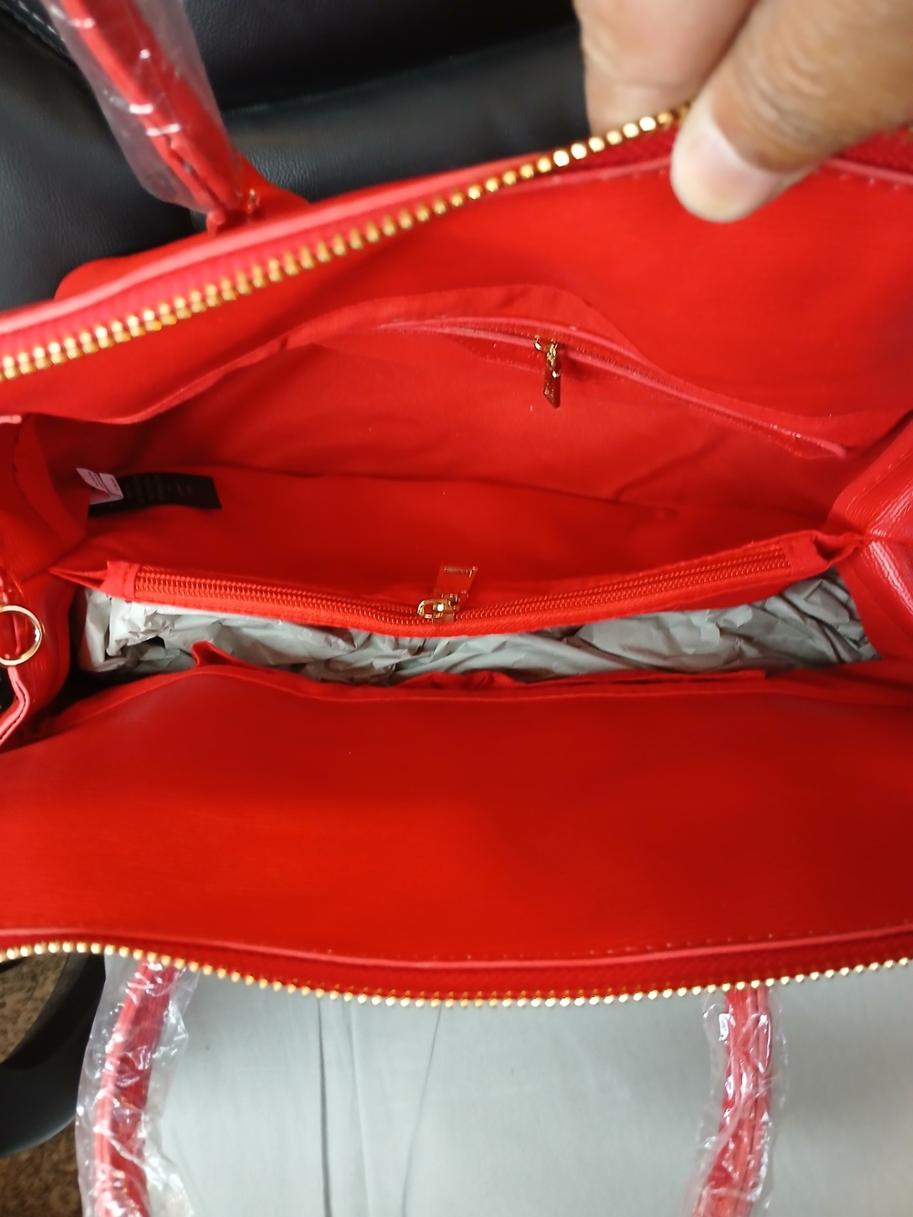 bebe Red Susana Shopper Top-Handle Satchel - Picture 4 of 6